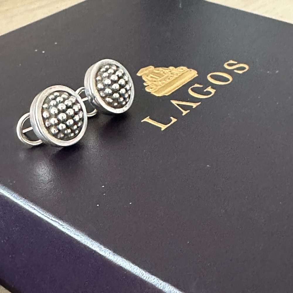 Lagos caviar button earrings is great condition! Comes with box and dust bag.